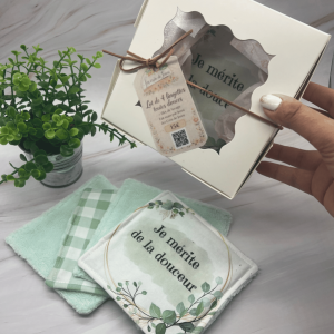 Coffret cadeau lingettes démaquillantes lavables – en stock